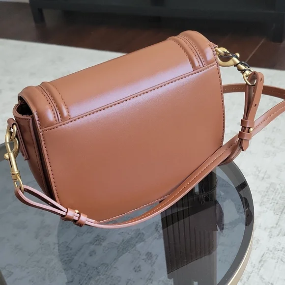 Zara Tan Leather Crossbody Bag - Picture 8 of 15